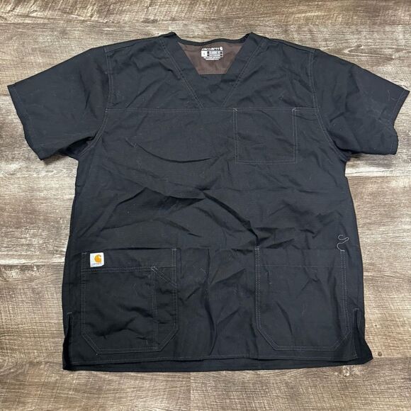 Carhartt Black Scrub Top Size Large - Picture 2 of 8